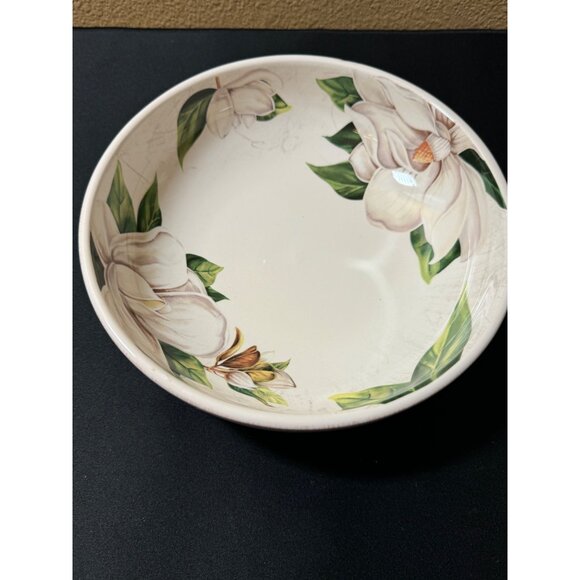 Magnolia Ironstone Bowl 10" Hand-Painted By Pier1 Imports - Picture 1 of 8